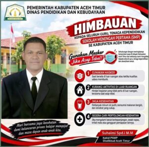Kabut Asap Mengancam Aceh Timur Kabid PSMP Suhaimi, S.Pd.I..,M.M Imbau Siswa/i Jaga Kesehatan, Imbau Siswa Gunakan Masker