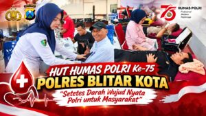 HUT Humas Polri Ke-75, Polres Blitar Kota Gelar Donor Darah Setetes Darah Wujud Nyata Polri untuk Masyarakat